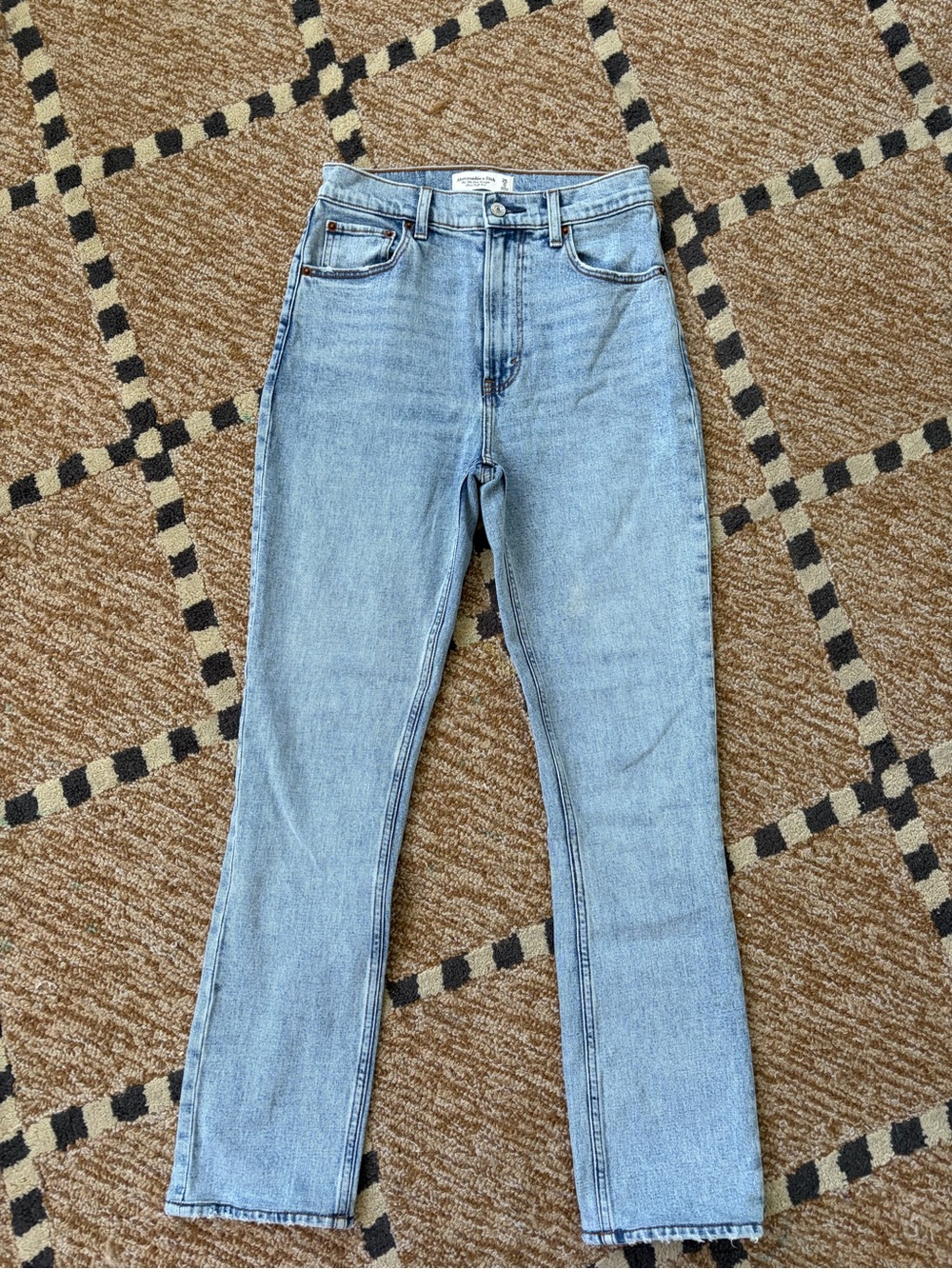 Abercrombie & Fitch Light Blue High-Rise Straight Jeans